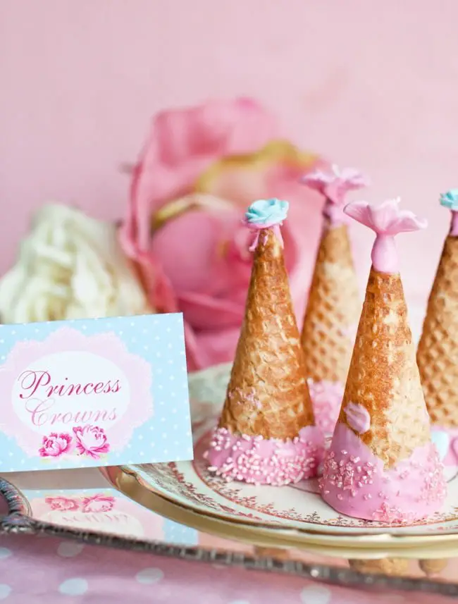 Princess Baby Shower Ice Cream Cones - PinkDucky.com