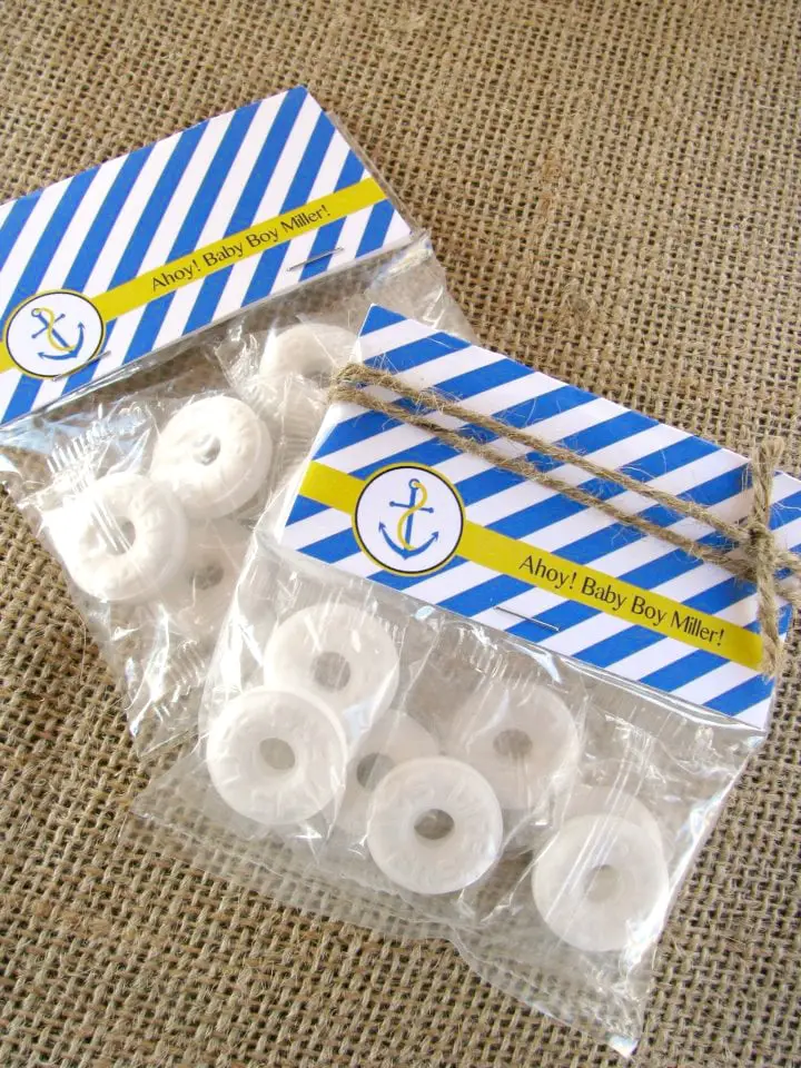 Nautical Themed Baby Shower Life Savers Favors - PinkDucky.com