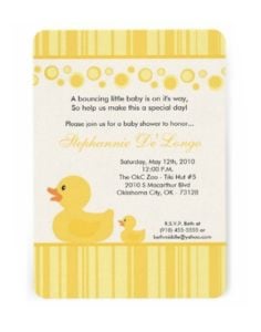 Rubber Ducky Baby Shower Invitations via PinkDucky.com